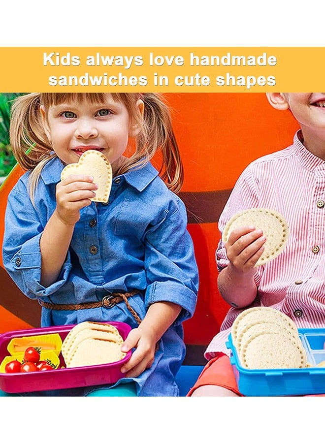 قطعتان من قطاعات الساندويتشات ومانع التسرب، قطاعات الساندويتشات لوجبة غداء الأطفال، قطاعات البسكويت الدائرية والقلبية لوجبة غداء الأطفال وصندوق بينتو - Image 4
