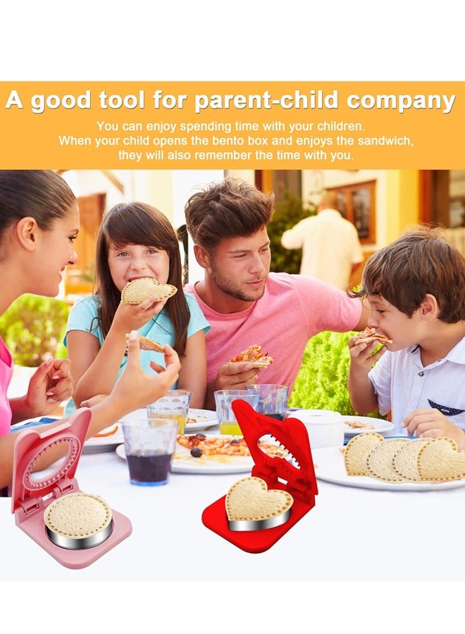 قطعتان من قطاعات الساندويتشات ومانع التسرب، قطاعات الساندويتشات لوجبة غداء الأطفال، قطاعات البسكويت الدائرية والقلبية لوجبة غداء الأطفال وصندوق بينتو - Image 5