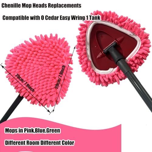 YWSHF 6 PCS Spin Mop Heads Replacements Compatible with Ocedar Easywring 1 Tank System Chenille Mops Duster Pad Washable Dust Refills Green Blue Red - Image 2