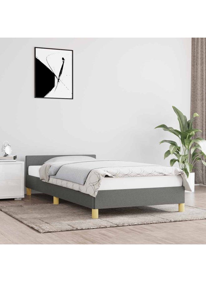 فيداكسل إطار سرير دون مرتبة لون رمادي داكن قماش 200x90 سم 347384 - Image 2