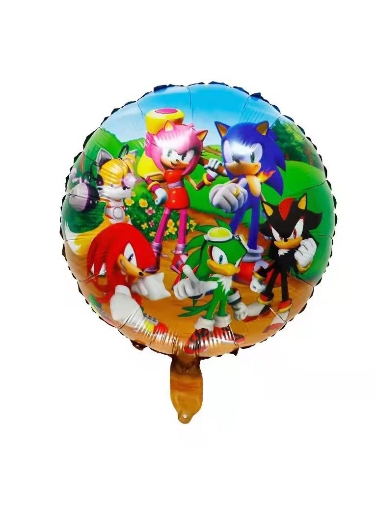 12pcs /set cartoon character anime balloon set for party supply cartoon Sonic themed birthday party decoration aluminum foil balloon set - Image 3