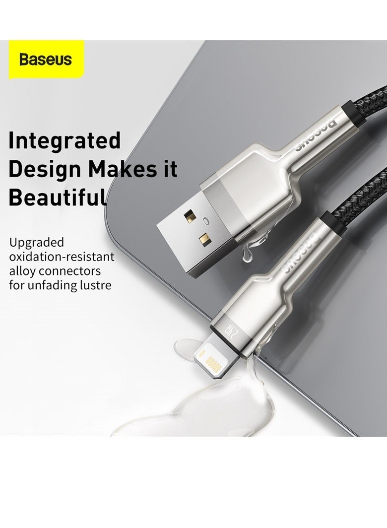 بيسوس كابل شاحن iPhone قصير (0.25 سم) كابلات Lightning مضفرة من النايلون الفاخر، كابل iPhone USB A إلى كابل Lightning لهاتف iPhone 14/14 Pro 14 pro Max، iPhone 8-14 جميع السلاسل SE2/iPad للسيارة - Image 2