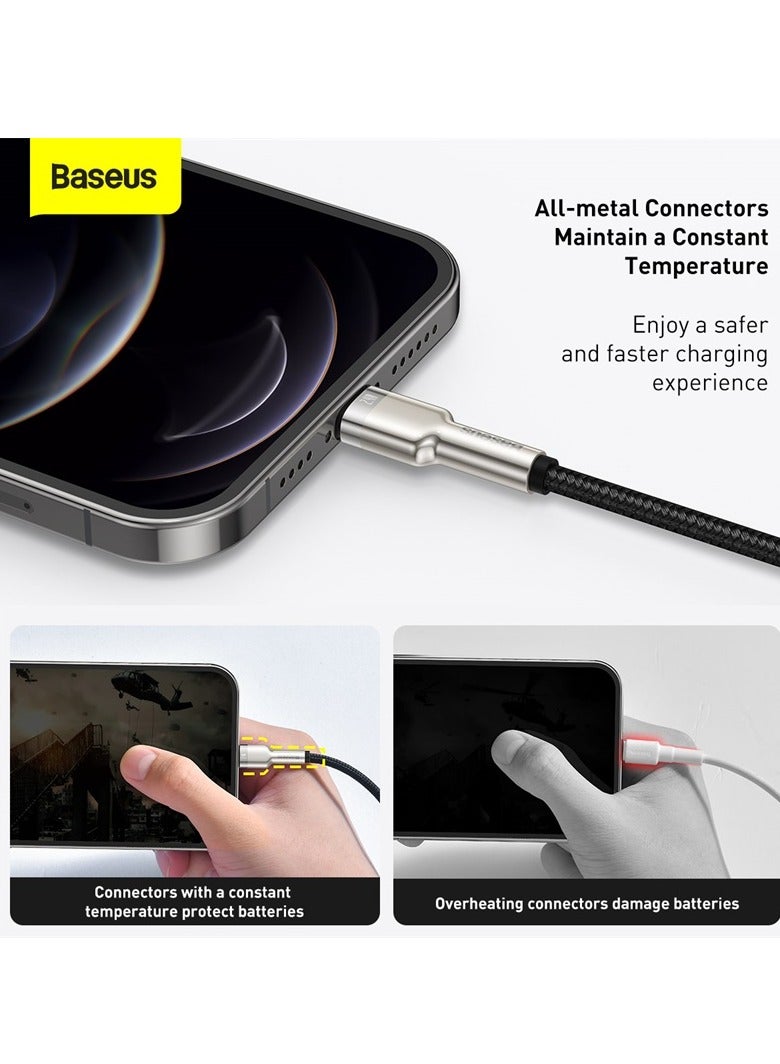 بيسوس كابل شاحن iPhone قصير (0.25 سم) كابلات Lightning مضفرة من النايلون الفاخر، كابل iPhone USB A إلى كابل Lightning لهاتف iPhone 14/14 Pro 14 pro Max، iPhone 8-14 جميع السلاسل SE2/iPad للسيارة - Image 3