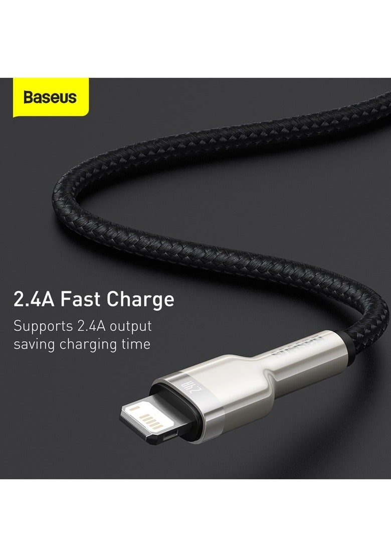 بيسوس كابل شاحن iPhone قصير (0.25 سم) كابلات Lightning مضفرة من النايلون الفاخر، كابل iPhone USB A إلى كابل Lightning لهاتف iPhone 14/14 Pro 14 pro Max، iPhone 8-14 جميع السلاسل SE2/iPad للسيارة - Image 4