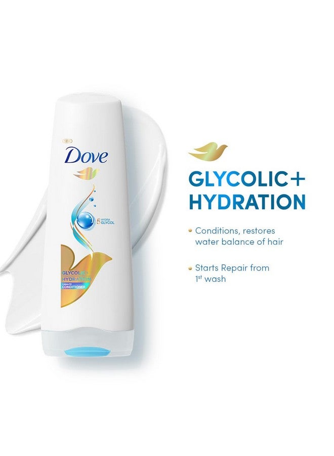 Dove Glycolic + Hydration Floral Conditioner For Dry Hair 175 Ml With 5% Hydra-Glycol For Upto 100 Hours Of Hydrated, Fluid Hair., 1 Count - Image 2