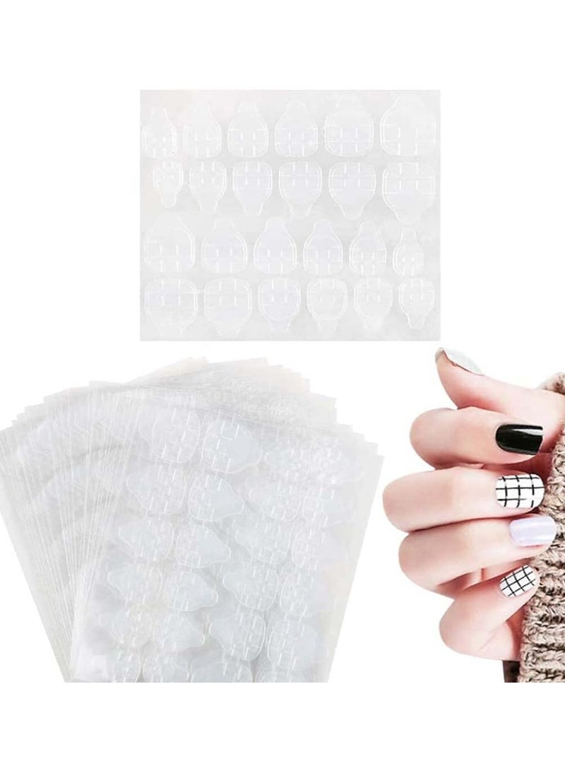 SOLARAE 30 Sheets 720 pieces Double-side Glue Nail Sticker Adhesive Transparent Fake Tips for Manicure Supplies - Image 1