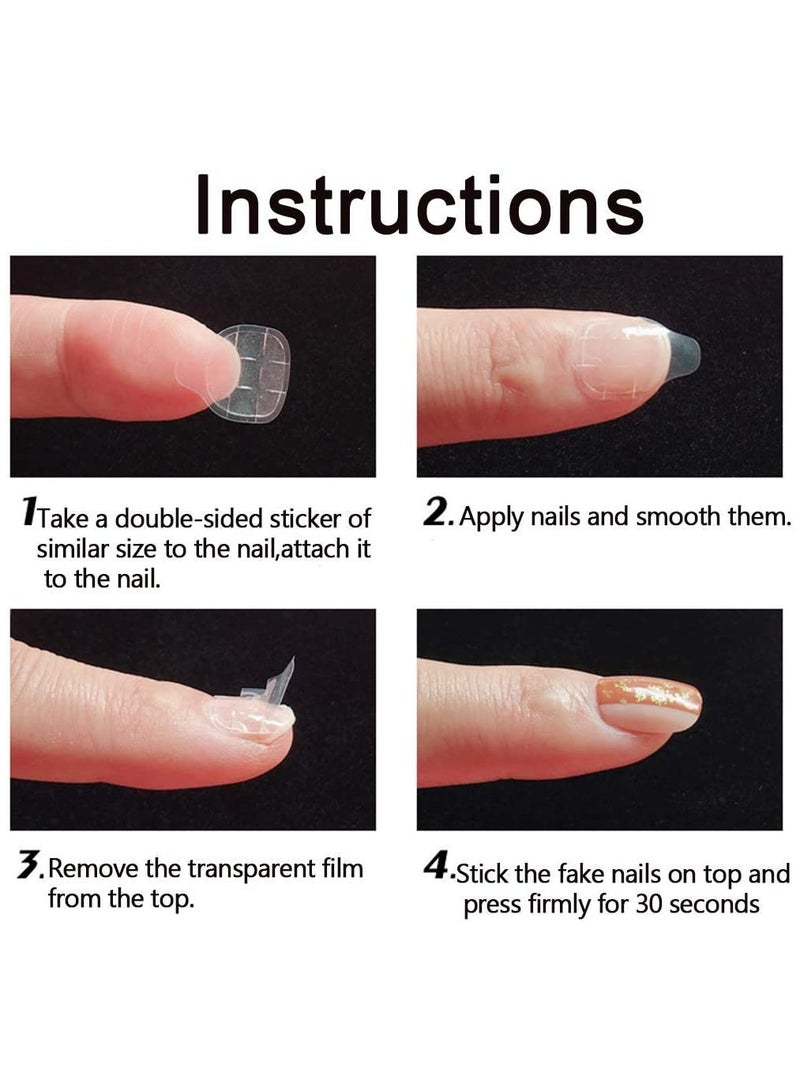 SOLARAE 30 Sheets 720 pieces Double-side Glue Nail Sticker Adhesive Transparent Fake Tips for Manicure Supplies - Image 2