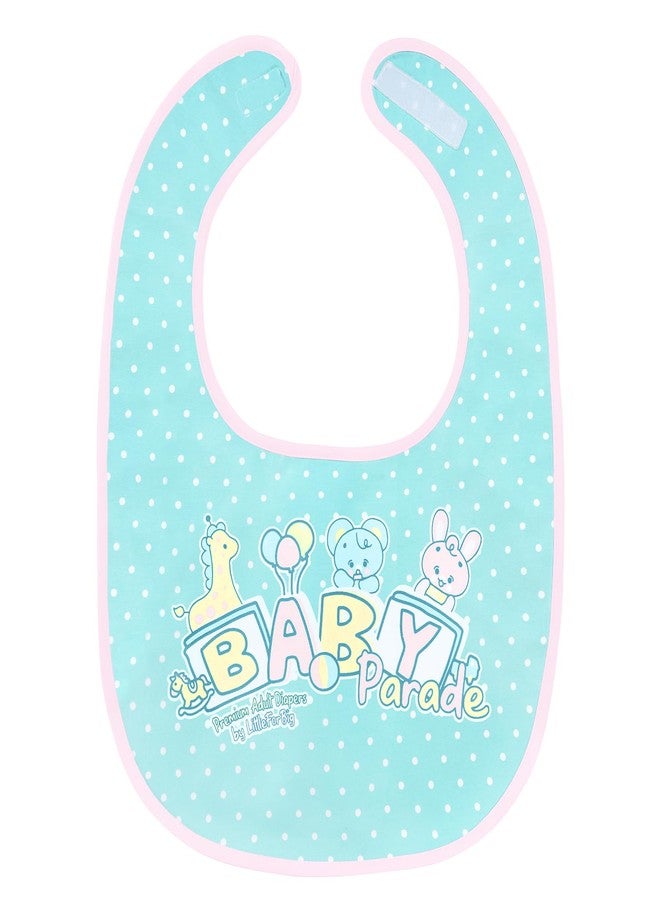 Littleforbig Cotton Waterproof Babydoll Printed Adult Bib with Adjustable Hook-and-Loop Fastener Closure - Baby Parade Adult Bib - Image 1
