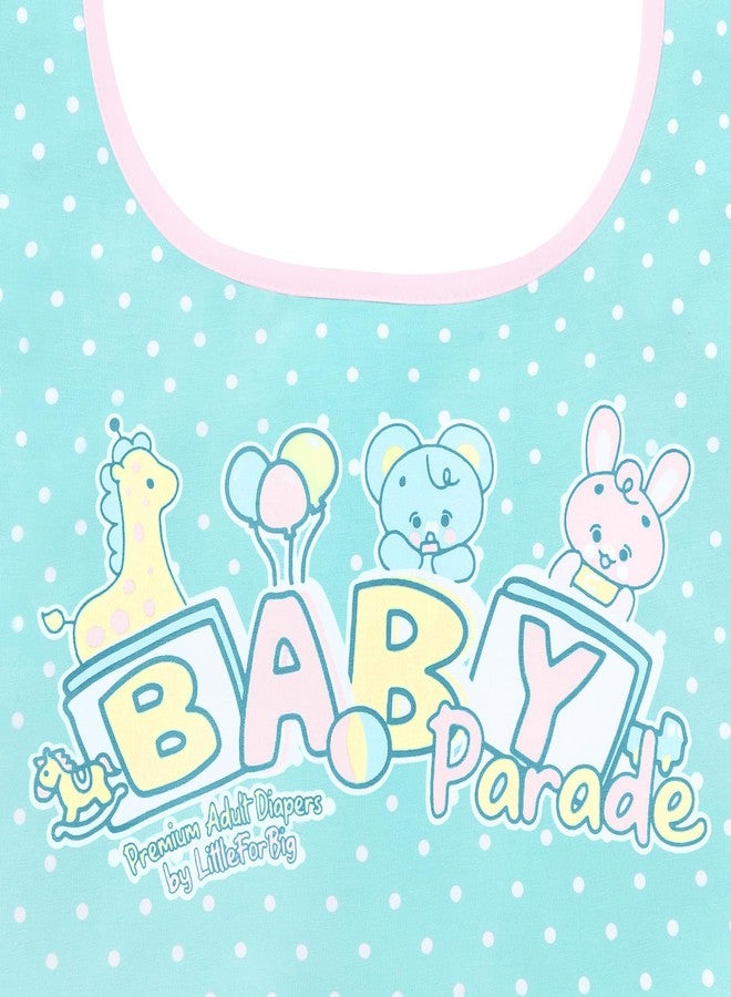 Littleforbig Cotton Waterproof Babydoll Printed Adult Bib with Adjustable Hook-and-Loop Fastener Closure - Baby Parade Adult Bib - Image 5