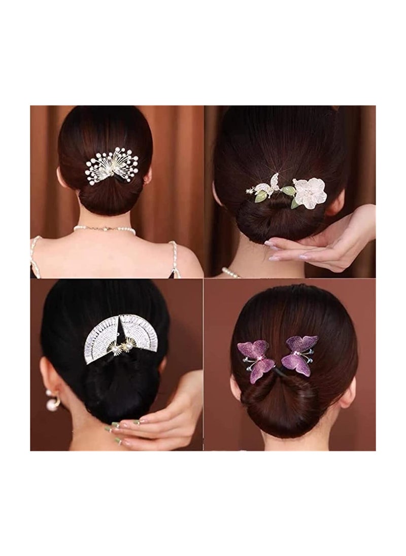 Excefore Ins Style Elegant Lazy Hair Curler, Crystal Hair Bun Maker, French Twist Hairstyle Bun Hair Accessories  - Image 5