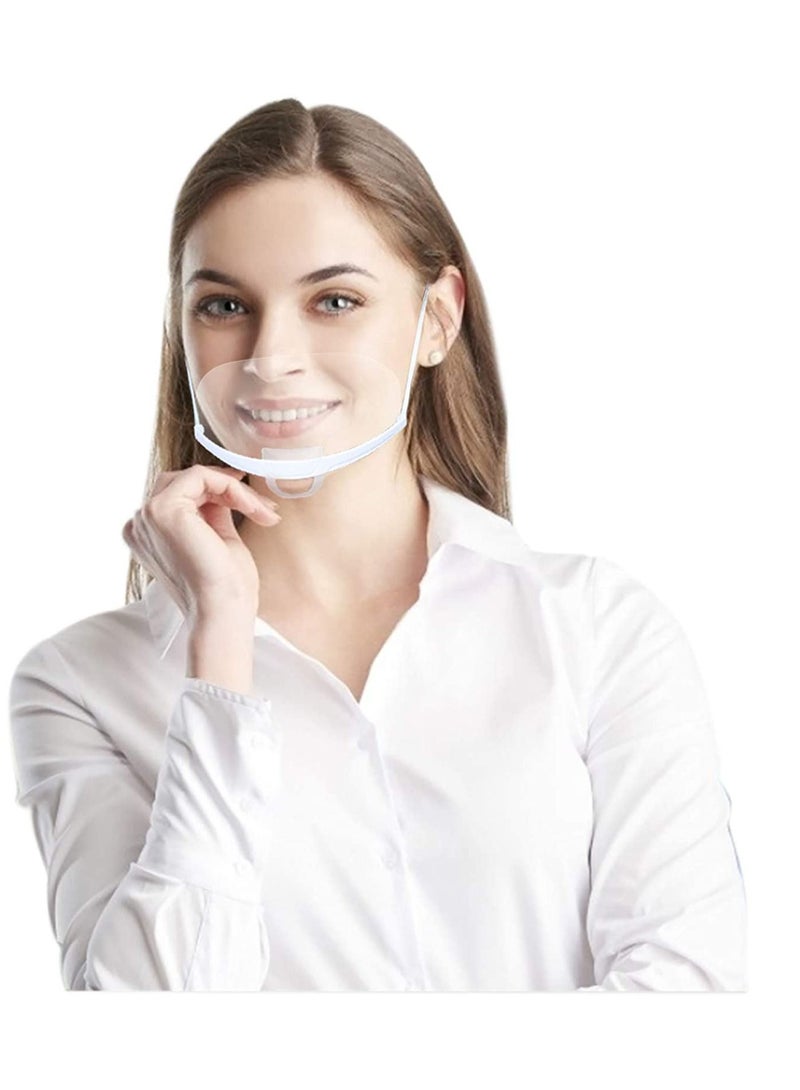 NIBEMINENT 10Pcs Plastic Mask, Smile Transparent Anti Fog Sanitary,Reusable, Women Face Guard Skin Care, for Commercial Restaurant, Hotel Waiter, Chef, Beauty Salons  - Image 4