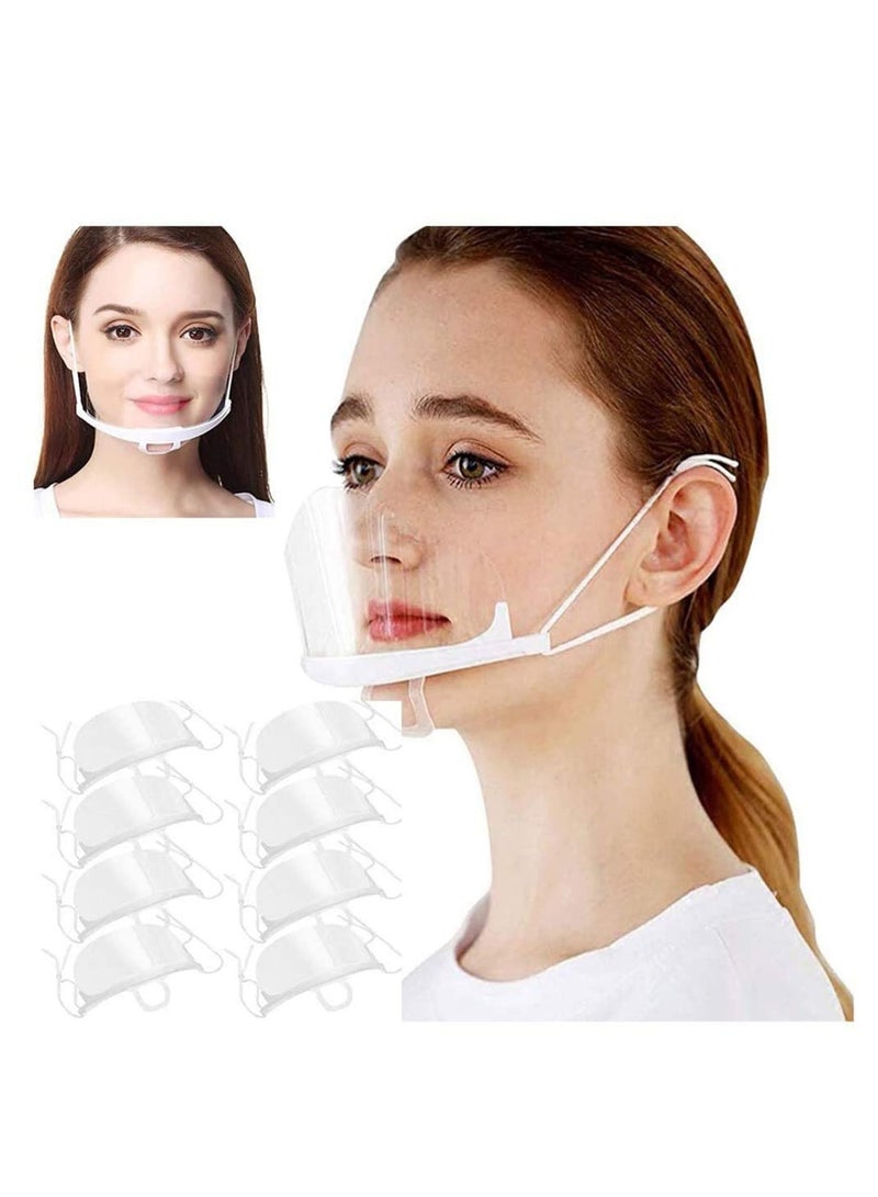 NIBEMINENT 10Pcs Plastic Mask, Smile Transparent Anti Fog Sanitary,Reusable, Women Face Guard Skin Care, for Commercial Restaurant, Hotel Waiter, Chef, Beauty Salons  - Image 1