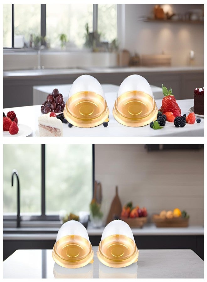 RHBLME Mini Cupcake Box Muffin Dome Muffin Single Container Box with Lid for Wedding Birthday Cheese Pastry Dessert Cake - Image 5