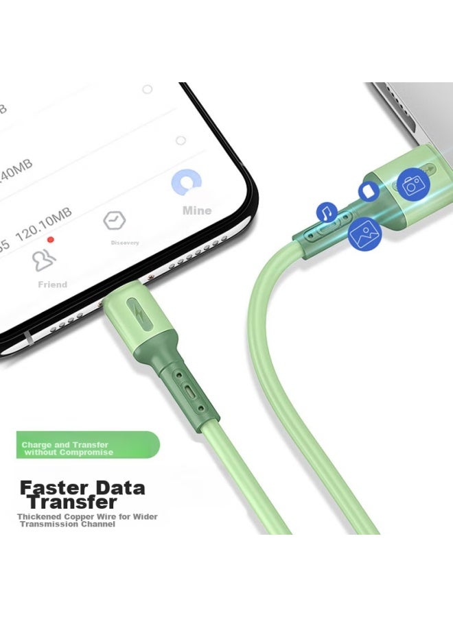 Zitai 2-pack كابل بيانات أندرويد Micro Usb كابل شحن الهاتف سيليكون سائل Xiaomi Oppo/vivo/honor إلخ. 1m أخضر + بنفسجي - Image 3