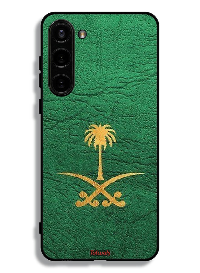 Tolwak Samsung Galaxy S23 Plus 5G Protective Case Cover Kingdom Of Saudi Arabia Sign On Leather - Image 3
