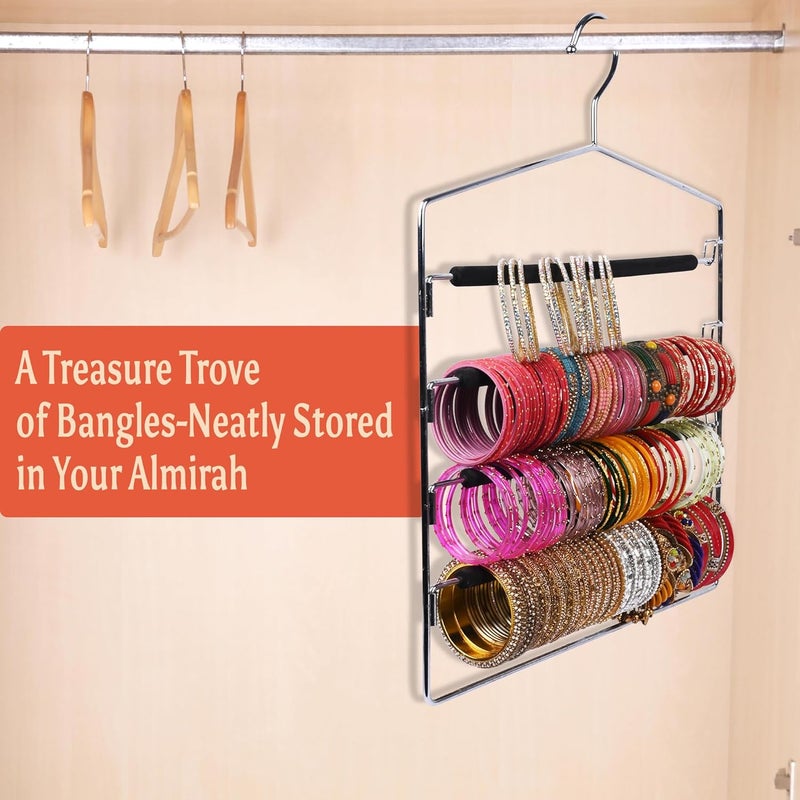 ROLLYWARE Stainless steel Bangle Hanger for Storage/Wall/Dressing Table, Made with 100% Stainless Steel, Anti- Slip, Durable & Sturdy, Holding Capacity of 400 Bangles or 35 Dozen - Image 4
