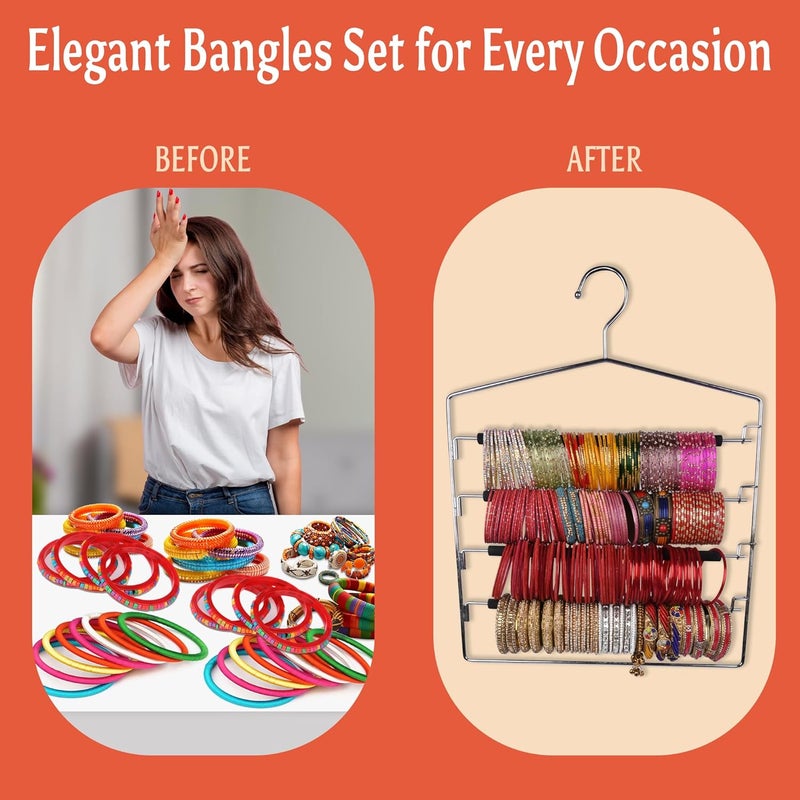 ROLLYWARE Stainless steel Bangle Hanger for Storage/Wall/Dressing Table, Made with 100% Stainless Steel, Anti- Slip, Durable & Sturdy, Holding Capacity of 400 Bangles or 35 Dozen - Image 2