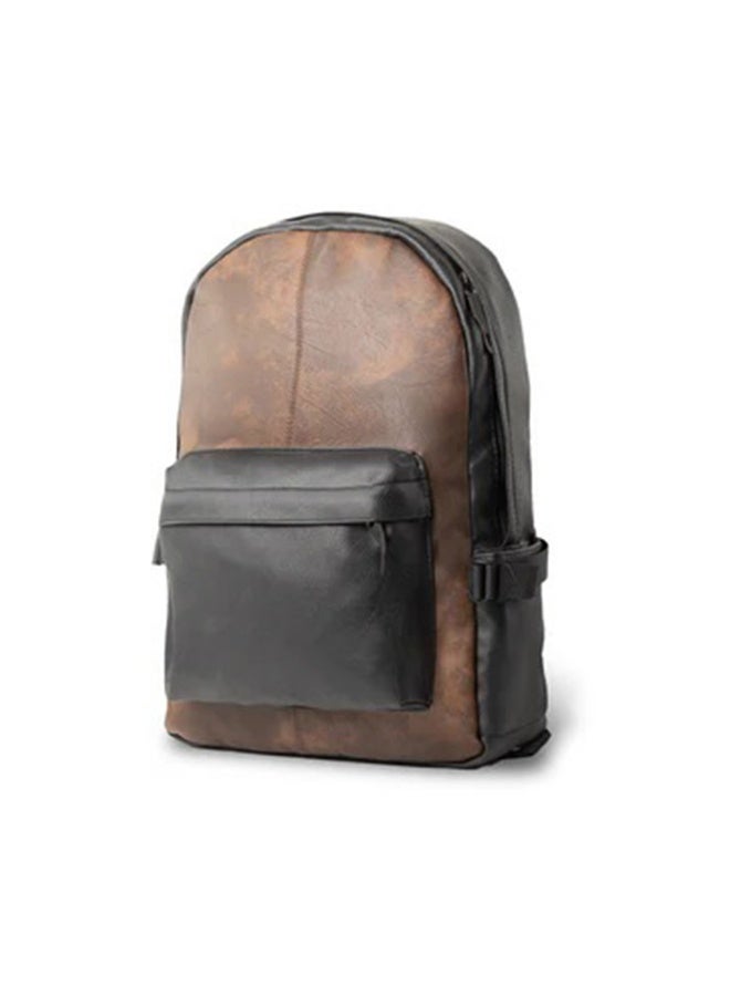 Versatile luxury leather backpack - Black * Brown - Image 2