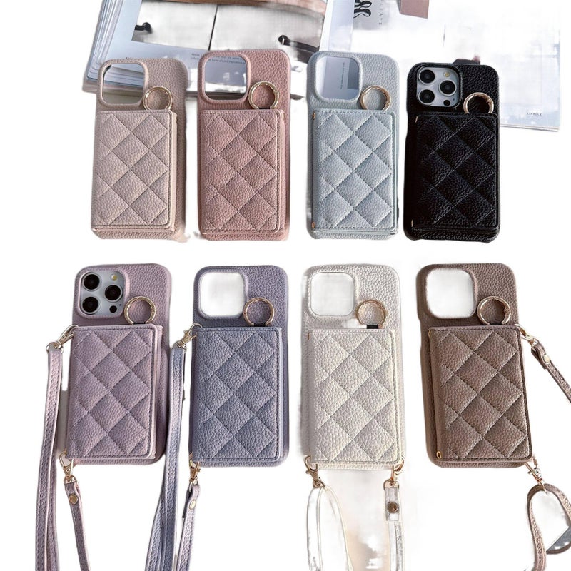 غطاء واقي، بنفسجي، حامل بطاقات, حماية من السقوط، مقاوم للصدمات لـ iPhone 16 / 16 Plus / 16 Pro / 16 Pro Max باللون البنفسجي - Image 2