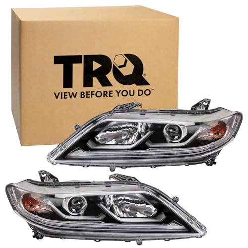 TRQ Headlight Assembly Set Headlights Driver & Passenger Side Compatible with 2016-2017 Honda Accord HO2502179 HO2503179 - Image 1