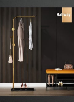 Merry Moments Metal Coat Rack Clothes Rack Garment Rack Clothing Rack Hangers Freestanding Entryway Coats Hanger Stand with 3 Hooks Home Hotel Retail Gold Colour H150xL45xW25 cm  - Image 3