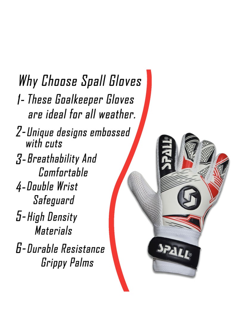 سبال قفازات حارس مرمى كرة القدم، قفازات احترافية غير قابلة للانزلاق لحارس المرمى، مع قبضة قوية وحماية، مسامية ومقاومة للاهتراء وقفازات حارس المرمى الواقية للشباب والكبار - Image 3