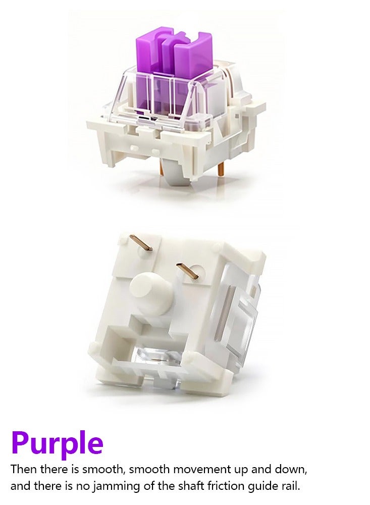 110pcs Outemu Keyboard Switch Mechanical Keyboard Game Switch Keyboard 3-Pin Click Switch Linear Tactile Dustproof Purple Switchs - Image 3
