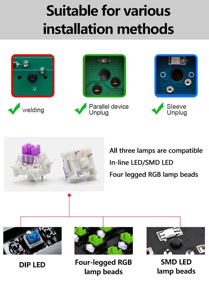 110pcs Outemu Keyboard Switch Mechanical Keyboard Game Switch Keyboard 3-Pin Click Switch Linear Tactile Dustproof Purple Switchs - Image 4