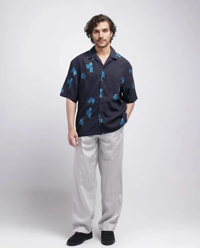 Rare Rabbit Men's Oversized Abstract Print Shirt