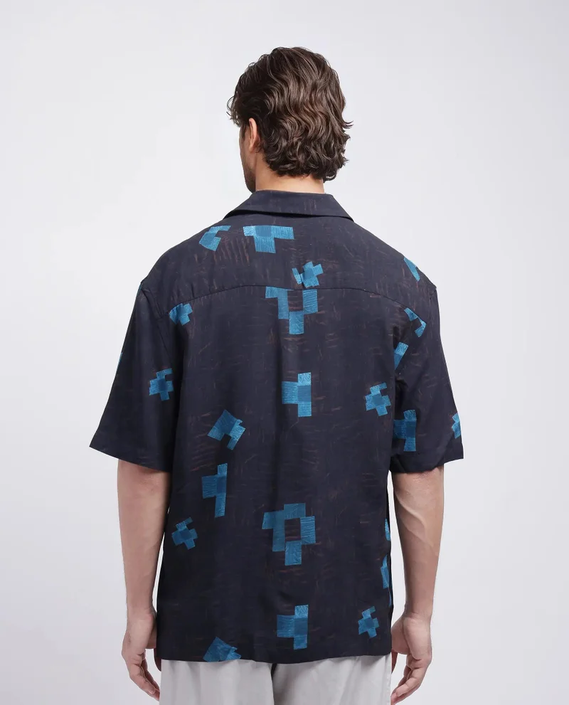 Rare Rabbit Men's Oversized Abstract Print Shirt