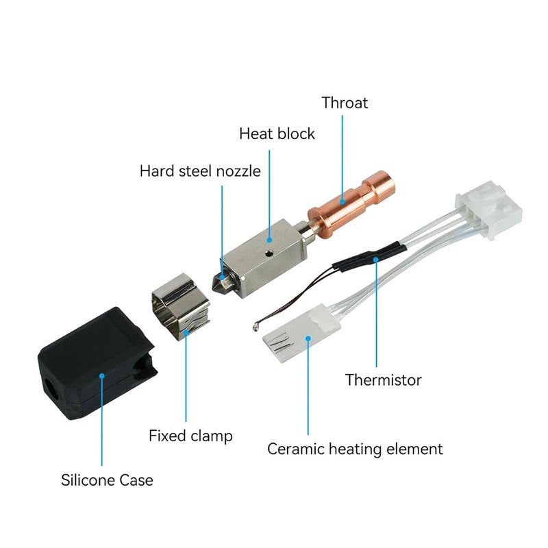 مجموعة إكسسوارات لطابعة 3D من Eujgoov لاستبدال الجزء الساخن (Hotend) لطابعة Kobra S1، مزودة برأس طباعة مصنوع من السيراميك (0.6 مم) - Image 3
