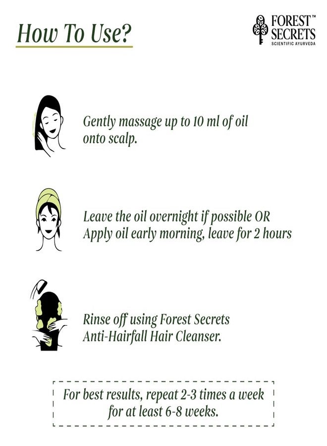 Forest Secrets Anti-Hairfall Oil | Ayurvedic Nourishing Hair Oil | Reduces Hairfall & Breakage | Stimulates Roots & Boosts Hair Thickness | 200ml - Image 5