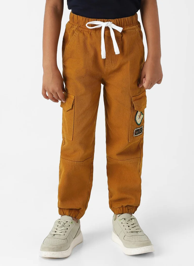 نوتيناتي Nautinati Boys Bear Patch Denim Cargo Style Joggers