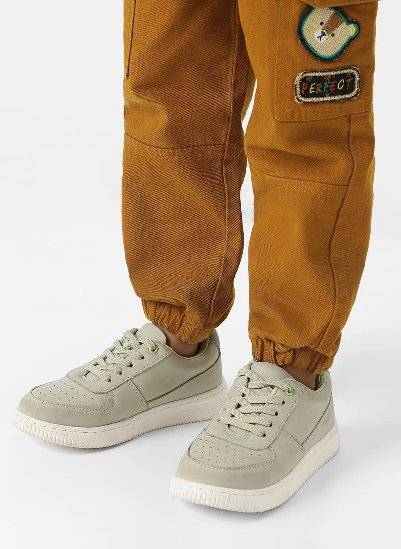 نوتيناتي Nautinati Boys Bear Patch Denim Cargo Style Joggers