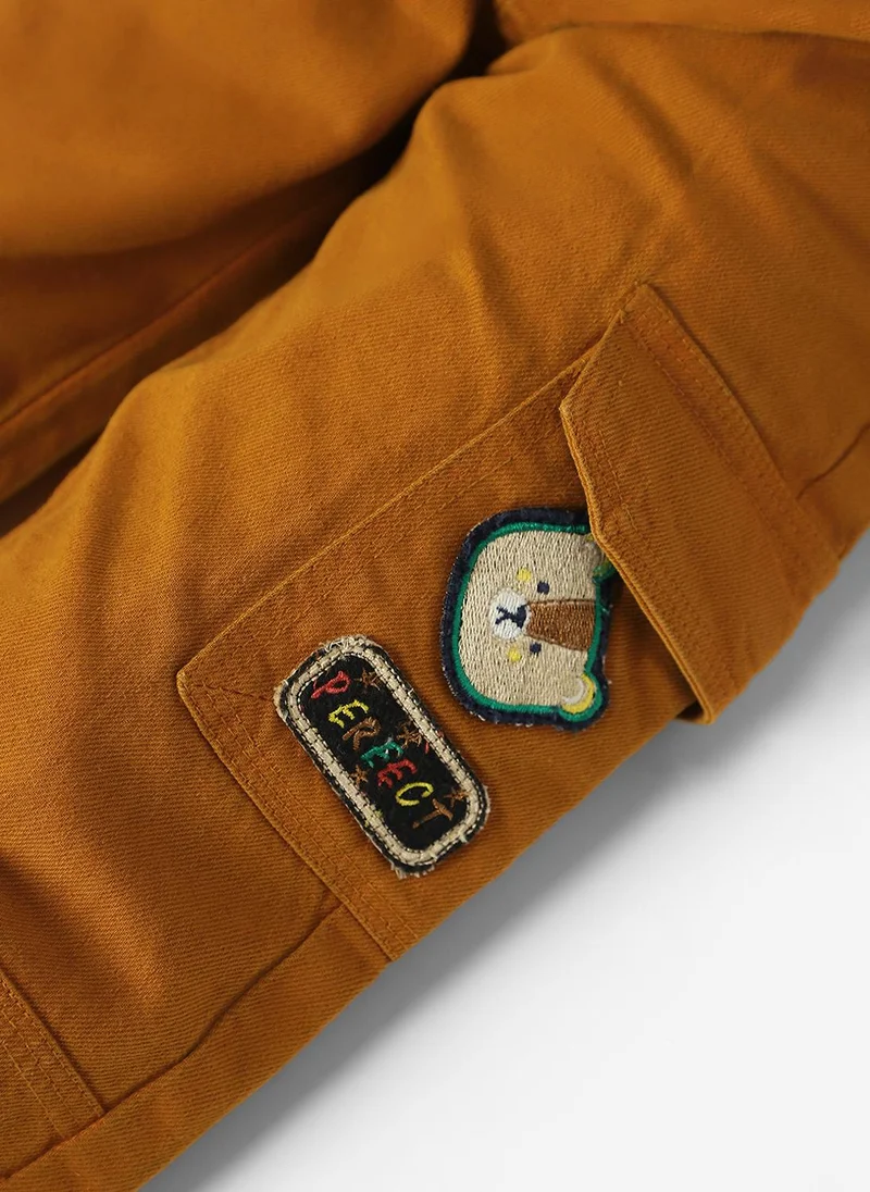 نوتيناتي Nautinati Boys Bear Patch Denim Cargo Style Joggers