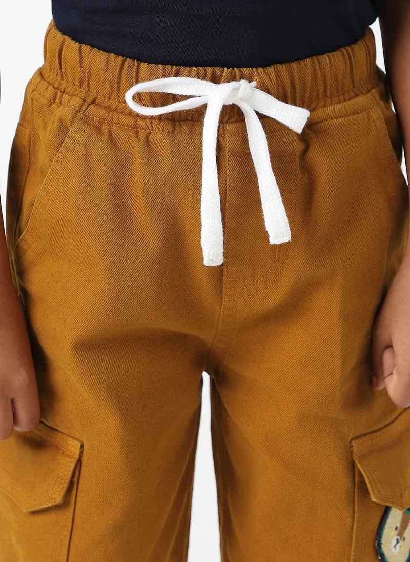 نوتيناتي Nautinati Boys Bear Patch Denim Cargo Style Joggers