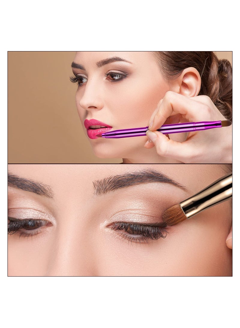 Retractable Dual-End Lip and Concealer Brush Set - 3 Portable Makeup Applicators for Lipstick, Eyeshadow, and Foundation - Perfect for On-the-Go Touch-Ups! - Image 2