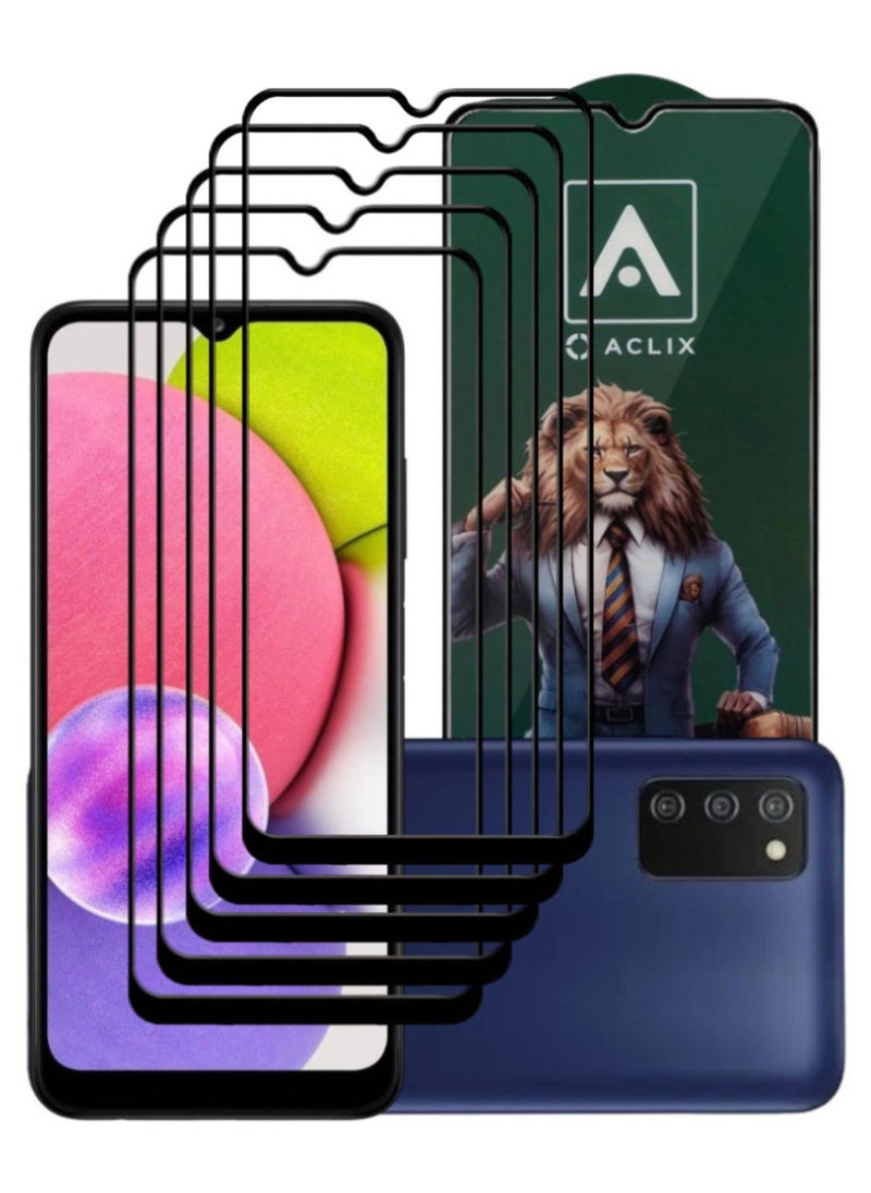 ACLIX 5 Pieces Antistatic ESD Dustproof Premium Quality High Definition Tempered Glass Screen Protector Designed For Samsung Galaxy A03s - Image 1