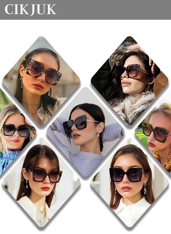 سِيكجُوك نظارات شمسية نسائية كبيرة الحجم مربعة الشكل بتصميم لؤلؤ عصري وكلاسيكي مع حماية من الأشعة فوق البنفسجية 400 نظارة شمسية للرجال ونظاره شمسيه نسائيه ورجالية نضارات شمسيه نساءيه ورجاليه ورجالي ونضرات رجال النظارات الشمسية أسود - Image 5