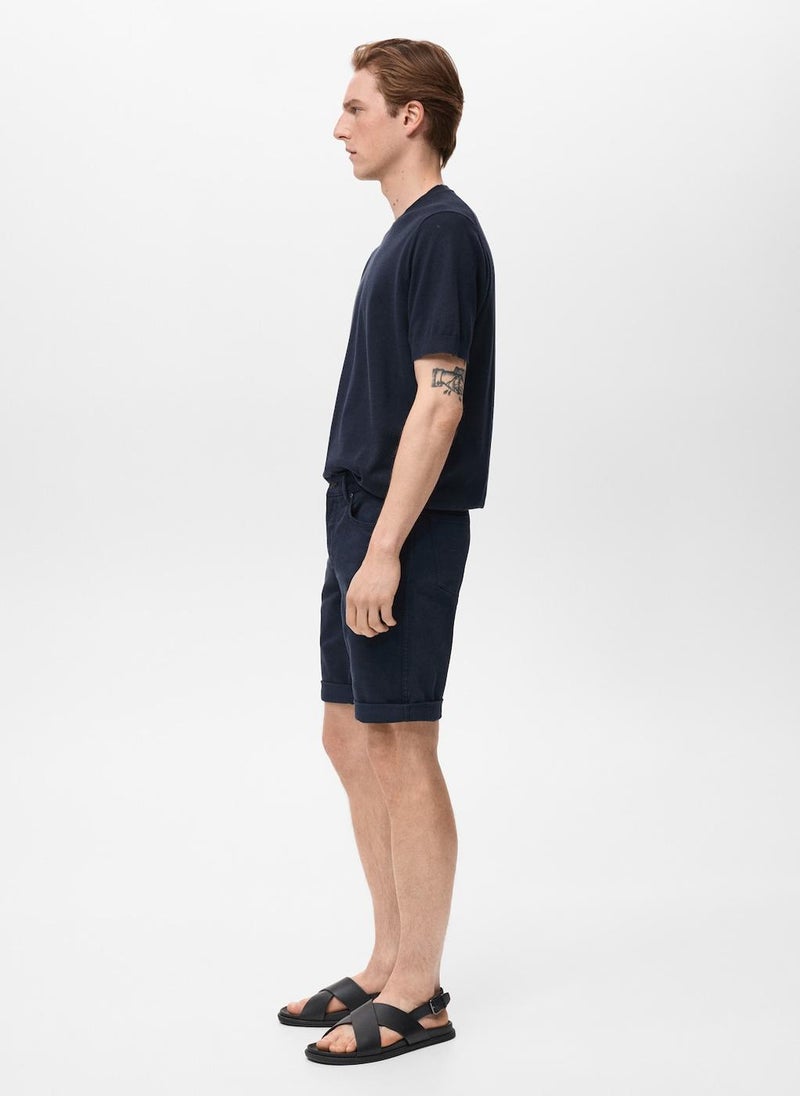 Mango Man Slim-Fit Denim Bermuda Shorts  - Image 3