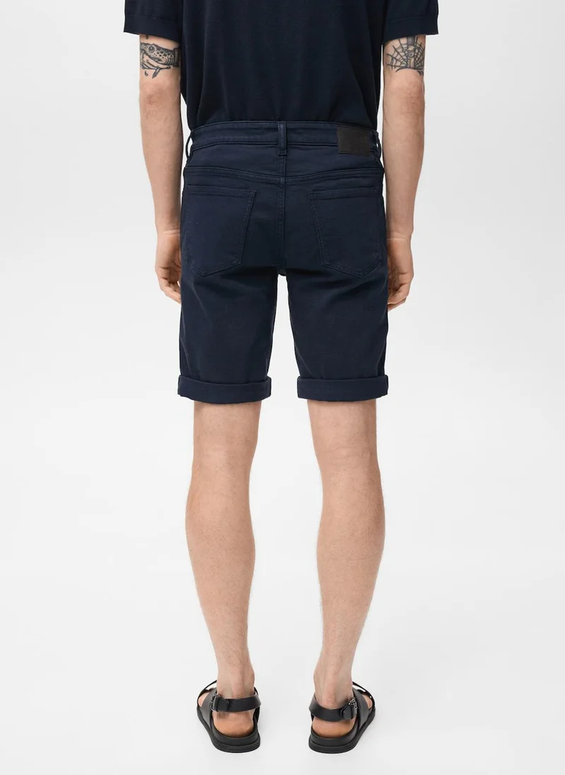 Mango Man Slim-Fit Denim Bermuda Shorts