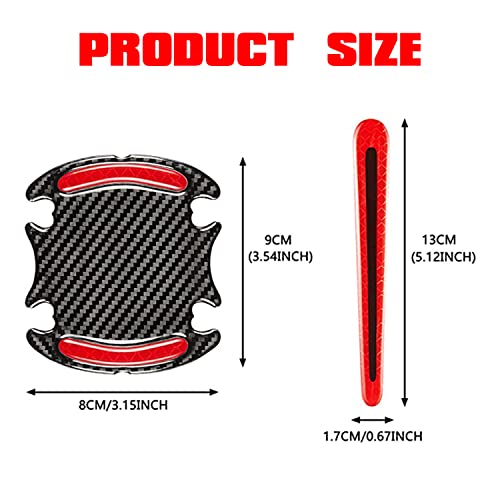Buylogy® (Red) 8Pcs Universal 3D Car Door Handle Paint Scratch Protector, Reflective Stripe Stickers Anti-Scratch Car Outdoor Safety Warning Marker - Image 2