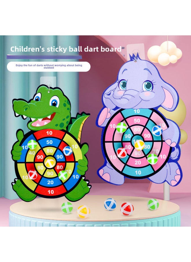Generic - Toy Children's Cartoon Sticky Target Ball Sucker Dart Target Indoor Outdoor Throwing Sticky Ball Interactive Game In Stock-Color:with 12 Balls.-Specifications:Cow Hook - Image 1