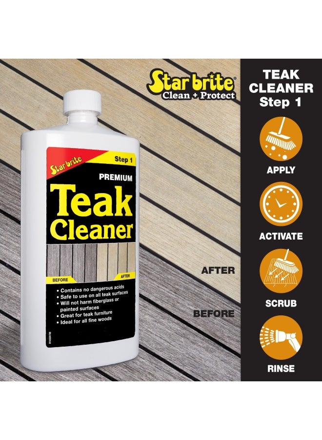 Star Brite Star Brite Premium Teak Care Kit Marine Grade Teak Cleaner Brightener And Golden Teak Oil Ideal For Boats Decks Patio And Fine Wood Furniture Renew Refinish And Protect 081202  - Image 4
