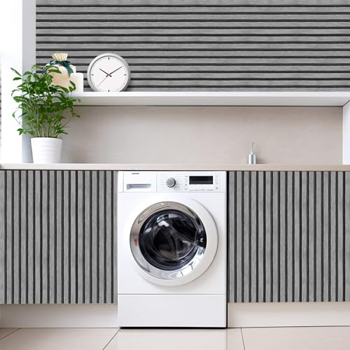 Yun-aeon Natural Wood Peel and Stick Wallpaper Grey Wood Slats - 17.3"x 120" Self-Adhesive Waterproof Vinyl Removable Wall Paper for Wall Decor Bedroom - Image 5