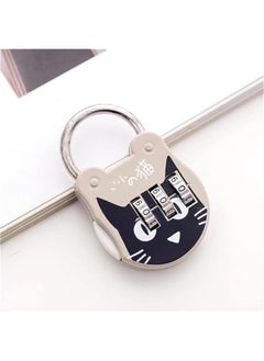Generic Grey Cute Cat Combination Lock Travel Locks for Luggage Backpack Locks Zipper Combination Lock for Locker for Student Dormitory, Padlocks and Hasps, Combination Padlocks  - Image 1