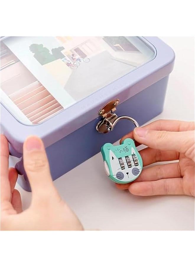 Generic - Grey Cute Cat Combination Lock Travel Locks for Luggage Backpack Locks Zipper Combination Lock for Locker for Student Dormitory, Padlocks and Hasps, Combination Padlocks - Image 1