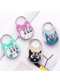 Generic Grey Cute Cat Combination Lock Travel Locks for Luggage Backpack Locks Zipper Combination Lock for Locker for Student Dormitory, Padlocks and Hasps, Combination Padlocks  - Image 3