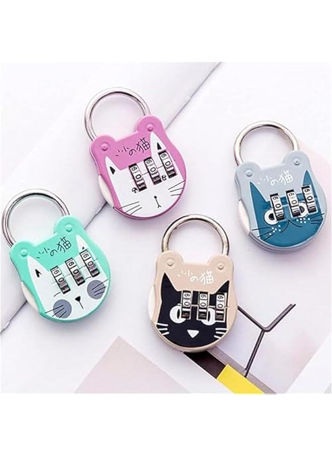 Generic - Grey Cute Cat Combination Lock Travel Locks for Luggage Backpack Locks Zipper Combination Lock for Locker for Student Dormitory, Padlocks and Hasps, Combination Padlocks - Image 1