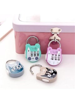 Generic Grey Cute Cat Combination Lock Travel Locks for Luggage Backpack Locks Zipper Combination Lock for Locker for Student Dormitory, Padlocks and Hasps, Combination Padlocks  - Image 4